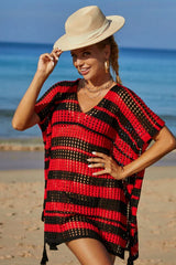 Crocheted V-Neck Beach Cover Up - View 25 | TEVQA