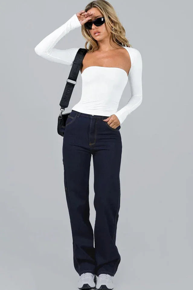 White Two Piece Bolero Tube Top Set - TEVQA