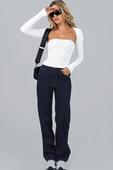 White Two Piece Bolero Tube Top Set - TEVQA