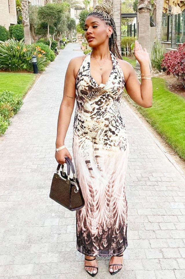 Lace Up V Neck Backless Maxi Dress | Dress In Beauty