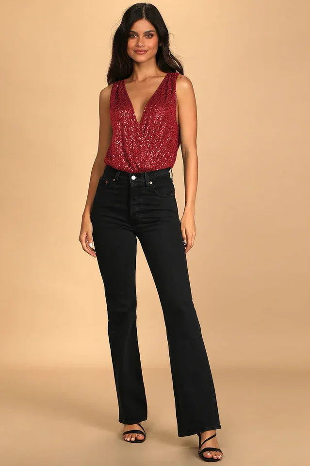 Evening of Wonder Sequin Bodysuit - View 7 | TEVQA