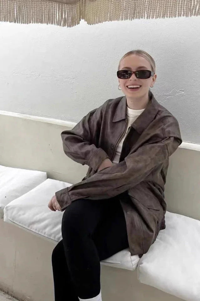 Vegan leather bomber jacket - View 16 | TEVQA