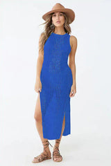 Knitted Maxi Beach Cover Up Dress - View 9 | TEVQA
