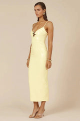 Sequined midi dress with dragonfly embellishment - View 10 | TEVQA