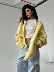 The "Puppy Love" Dachshund Embroidered Cardigan - TEVQA