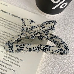 Chic Bow Cutout Acetate Hair Claw Clip - 3.5 Inch Trendy Pattern Collection