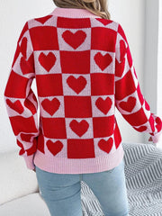 Heart Checkerboard Sweater - View 14 | TEVQA