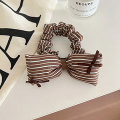 Classic Preppy Stripe Scrunchie (Lace or Bow Style)