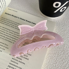 Chic Bow Cutout Acetate Hair Claw Clip - 3.5 Inch Trendy Pattern Collection