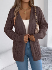 Pointelle Knit Cardigan - View 9 | TEVQA