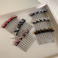 Dainty Acetate Flower Hair Comb - 2.9 Inch Decorative Side Comb