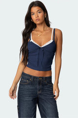 Lace Trim Cropped Tank Top - View 11 | TEVQA