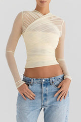 Women's Asymmetrical Wrap Top - View 6 | TEVQA