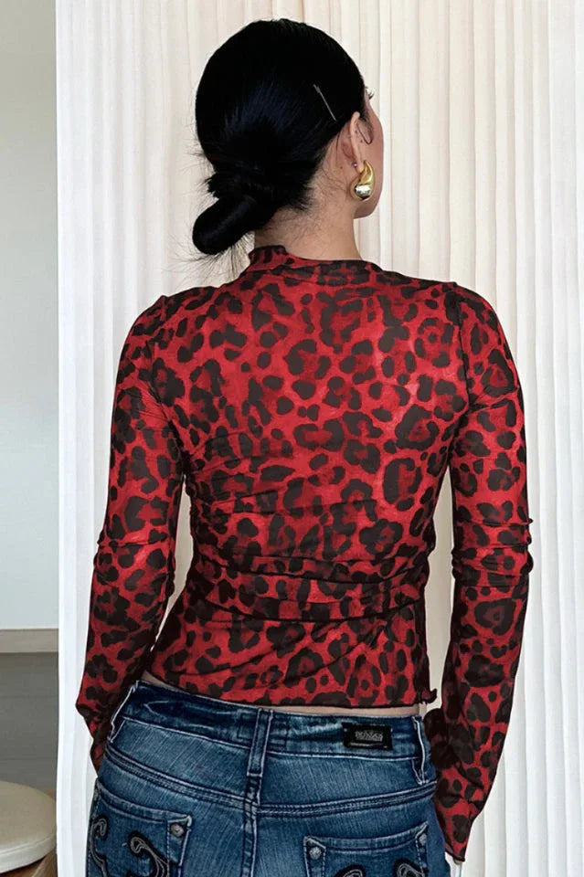 Myka Long Sleeve Mesh Top - View 11 | TEVQA