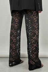 Lace Wide Leg Trousers - View 19 | TEVQA