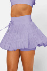 High Waist Ruffle Skort - View 11 | TEVQA
