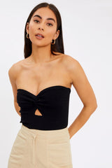 Merlaine Strapless Knotted Knit Crop Top | Dress In Beauty