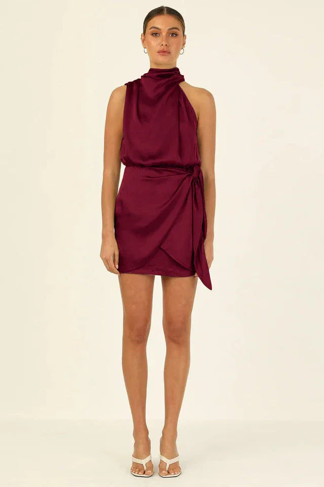 Santorini Satin Mini Dress - View 23 | TEVQA
