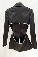 Ossie Pearl Embellished Cutout Blazer Set - TEVQA