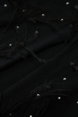 Embellished maxi dress with feather trim - View 11 | TEVQA