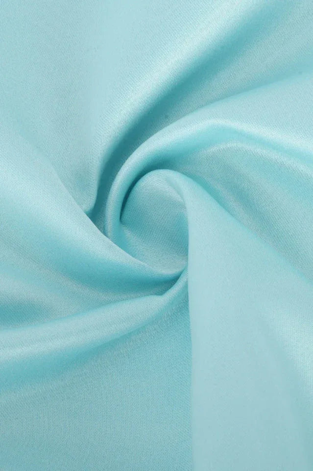Aqua Blue Taffeta Mini Skater Dress with Crystal Straps - View 13 | TEVQA