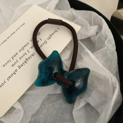 Dainty Jelly Bow Acrylic Hair Tie - 1.4 Inch Y2K Style