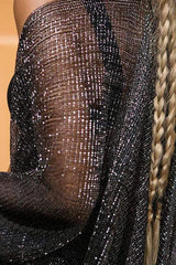 Metallic knit kimono cover up with fringe detail - View 10 | TEVQA