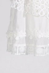 Raina White One-Shoulder Embroidered Set - View 9 | TEVQA