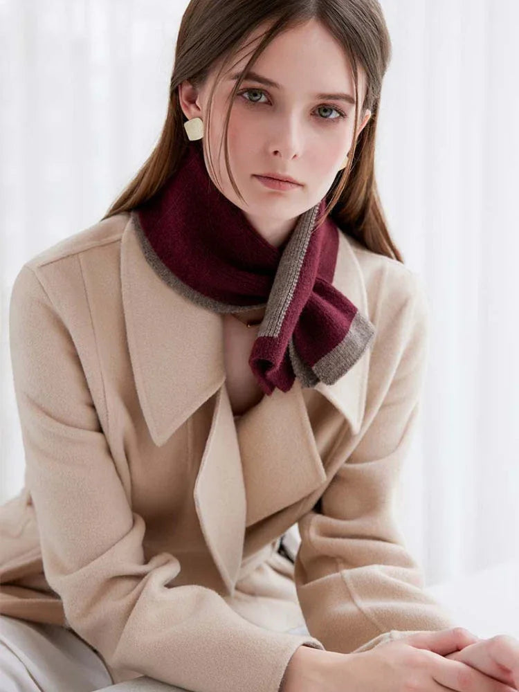 Two-tone knit cross scarf - View 24 | TEVQA