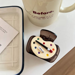 Cute 3D Artist Palette Hair Claw Clip - 2.4 Inch Small Accent Clip