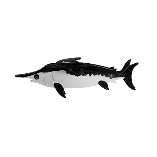 umbo Ocean Predator Acetate Hair Claw Clip - 5.9 Inch Extra Large Clip for Thick Hair - TEVQA