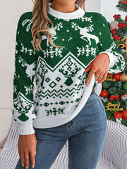 Classic Red Fair Isle Reindeer Christmas Sweater - View 10 | TEVQA