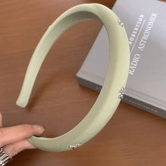 Padded Bow Charm Headband - 0.6 Inch Slim Preppy Hair Band