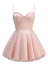 Mademoiselle Ballerina Pink Tulle Mini Dress - TEVQA
