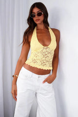 Lilac Bloom Floral Lace Halter Top - View 13 | TEVQA