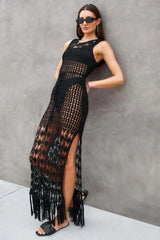 Knit Maxi Cover Up Dress - View 8 | TEVQA