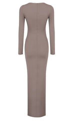 Strappy Long Sleeve Maxi Dress - TEVQA