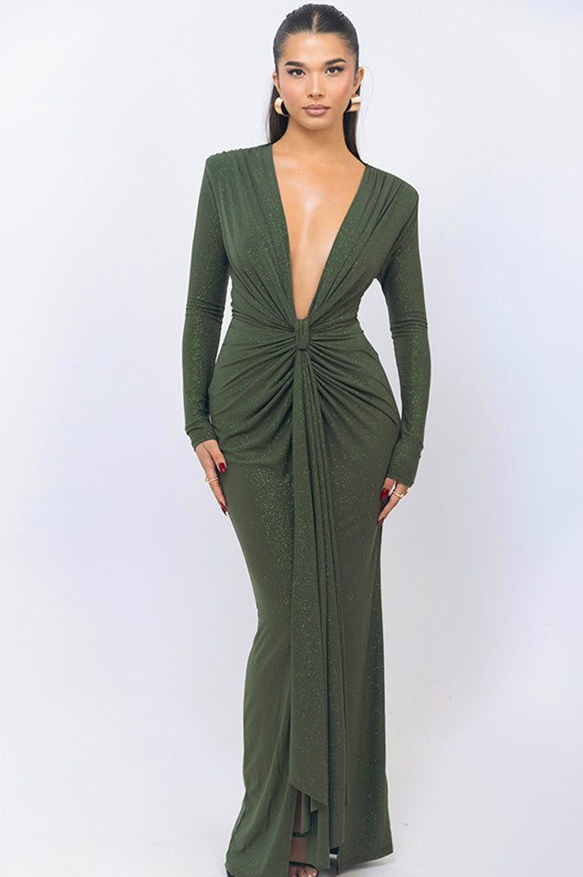 Deep V Neck Long Dress | Dress In Beauty