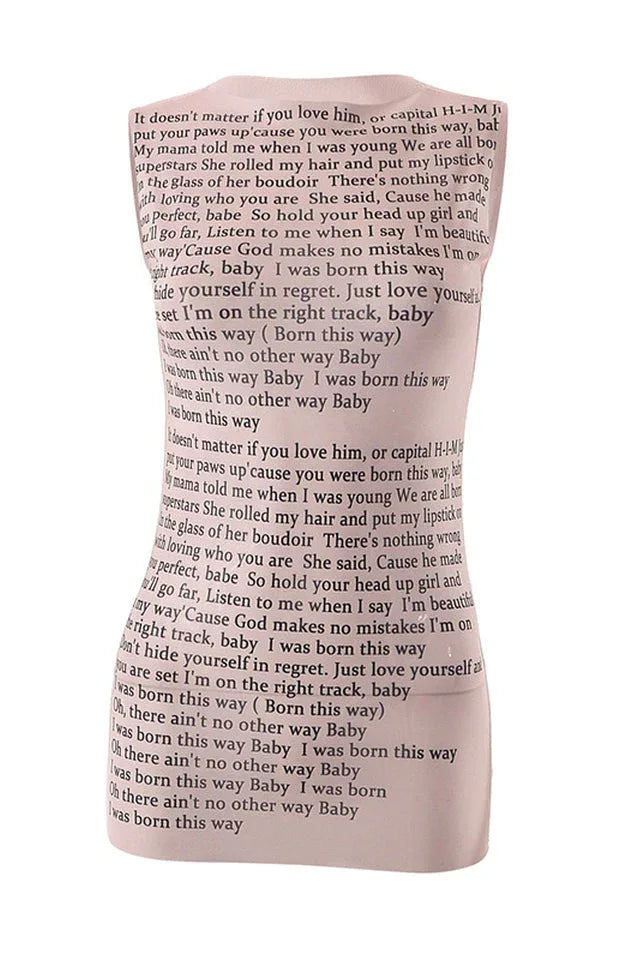 Text print sleeveless mesh top - View 9 | TEVQA