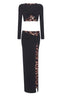 Black stretch cady maxi dress - View 12 | TEVQA