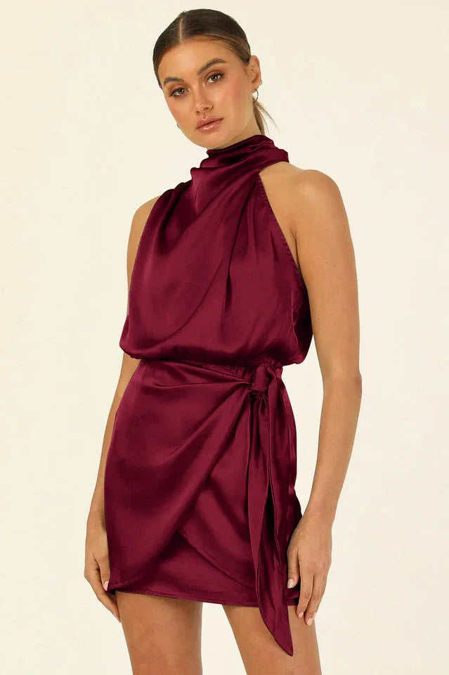 Santorini Satin Mini Dress - View 22 | TEVQA