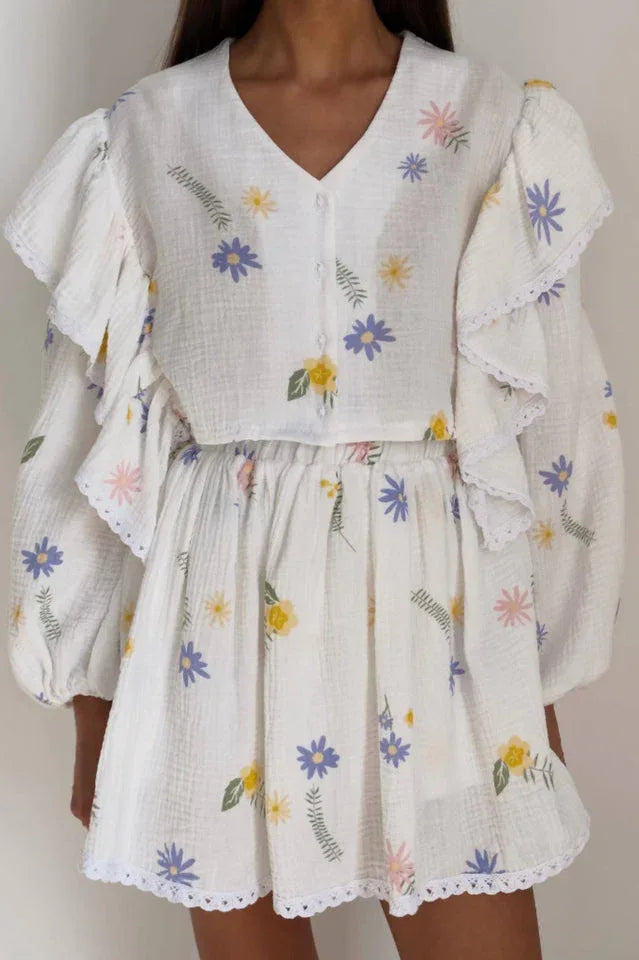 Strawberry Print Skirt Set - View 16 | TEVQA