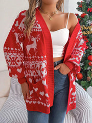 Green Reindeer Fair Isle Knit Cardigan - View 18 | TEVQA