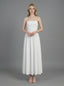 White Strapless Pleated Linen Maxi Dress
