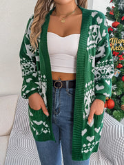 Green Reindeer Fair Isle Knit Cardigan