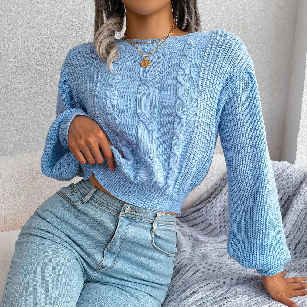 Yellow Cable Knit Sweater - TEVQA