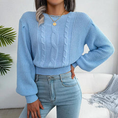 Yellow Cable Knit Sweater - TEVQA
