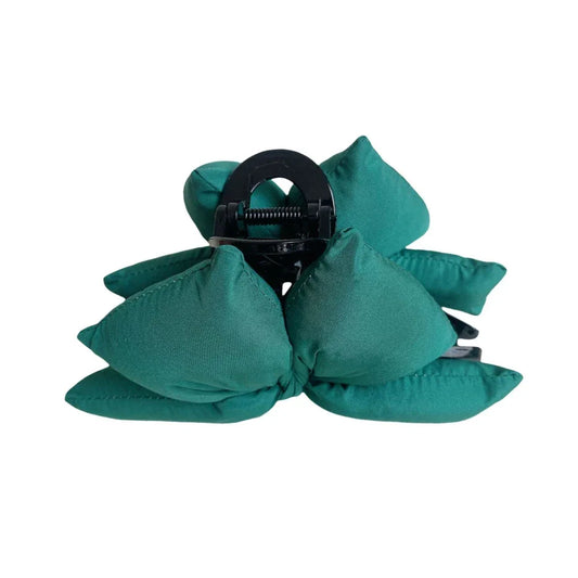 Large Padded Bow Hair Claw Clip - 5 Inch Soft Fabric Updo Clip - TEVQA