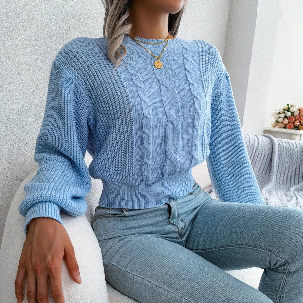 Yellow Cable Knit Sweater - TEVQA