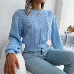 Yellow Cable Knit Sweater - TEVQA